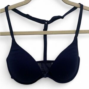 Pink Victoria’s Secret Dark Blue Wear Everywhere Push Up Bra